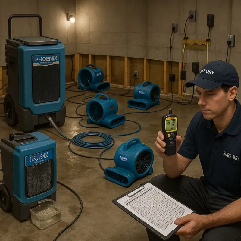 Structural Drying and Dehumidification process in Burt, MI